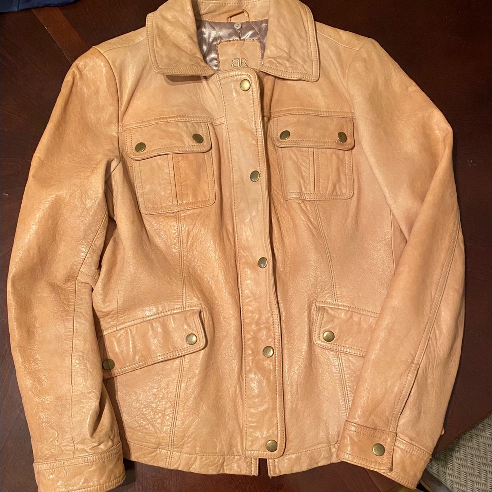 Banana republic camel leather jacket.